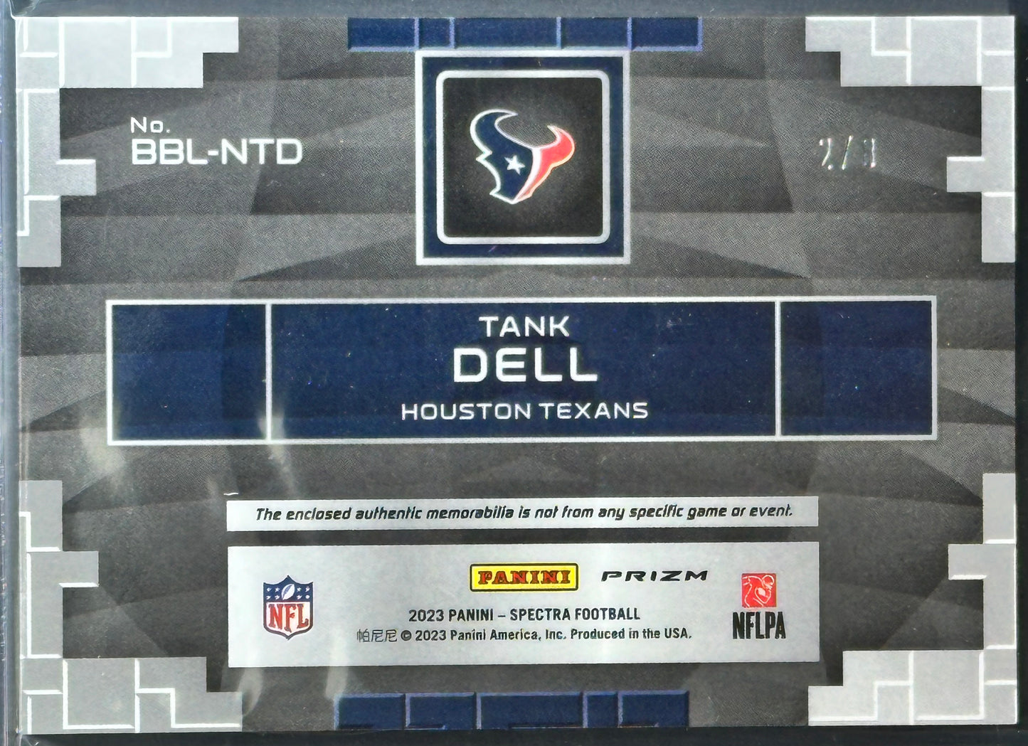2023 Panini Spectra Tank Dell Building Blocks Splatter Neon /8 #BBL-NTD