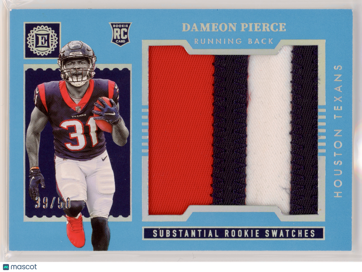 2022 Panini Encased Dameon Pierce Substantial Rookie Swatches Sapphire /50