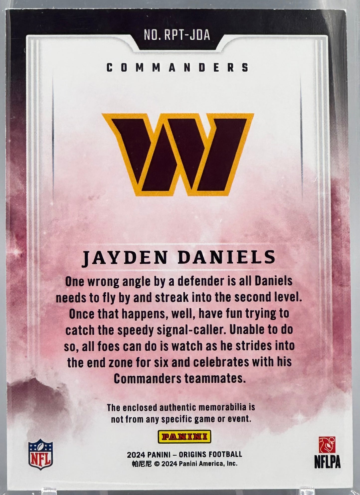 2024 Panini Origins Jayden Daniels Rookie Patches /199 #RPT-JDA