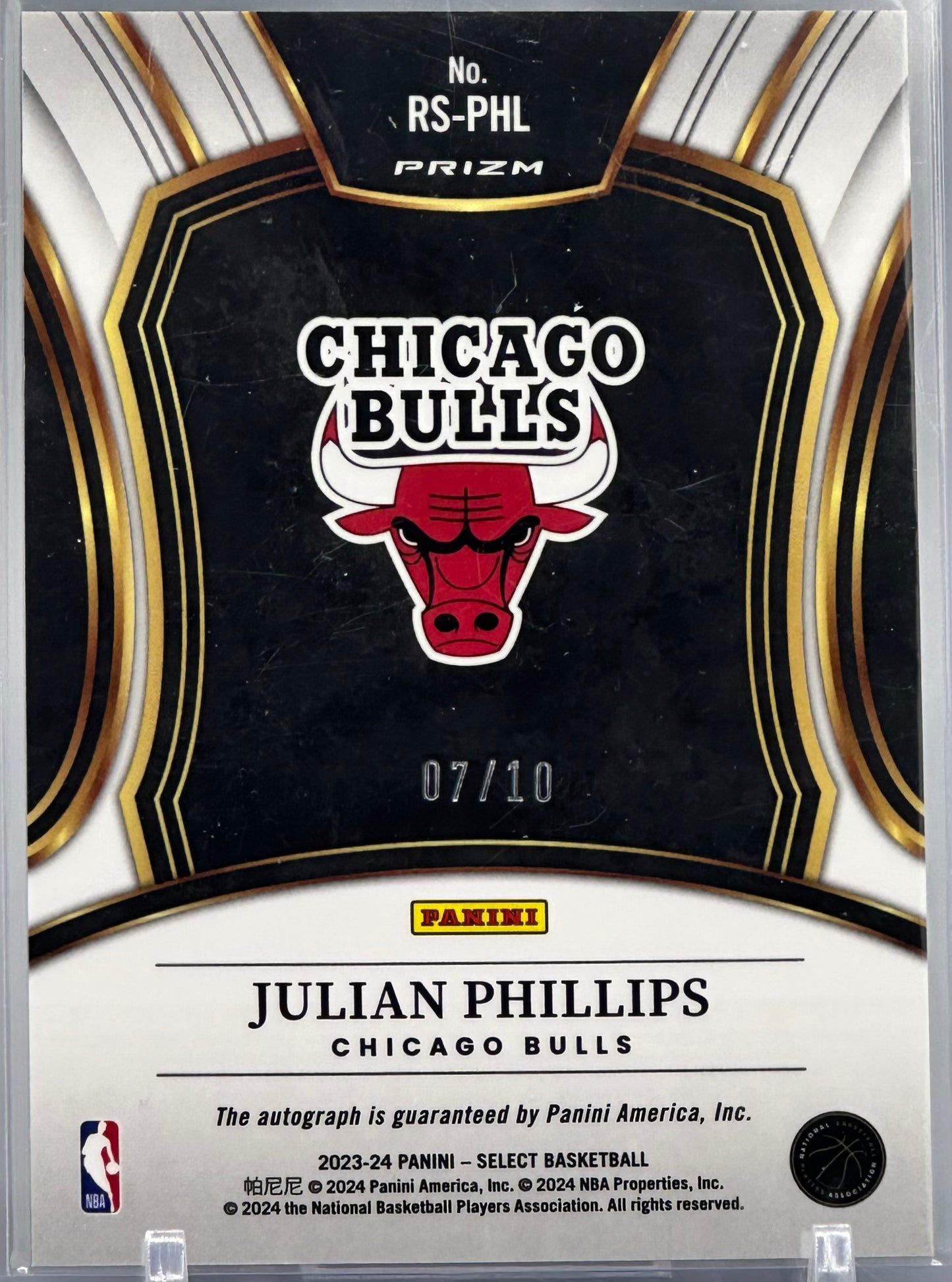 2023 Panini Select Julian Phillips Rookie Signatures Gold Disco /10 #RS-PHL