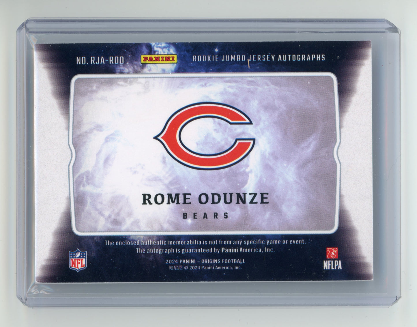 2024 Panini Origins Rome Odunze Rookie jumbo Jersey Auto Red 26/99 #RJA-ROD