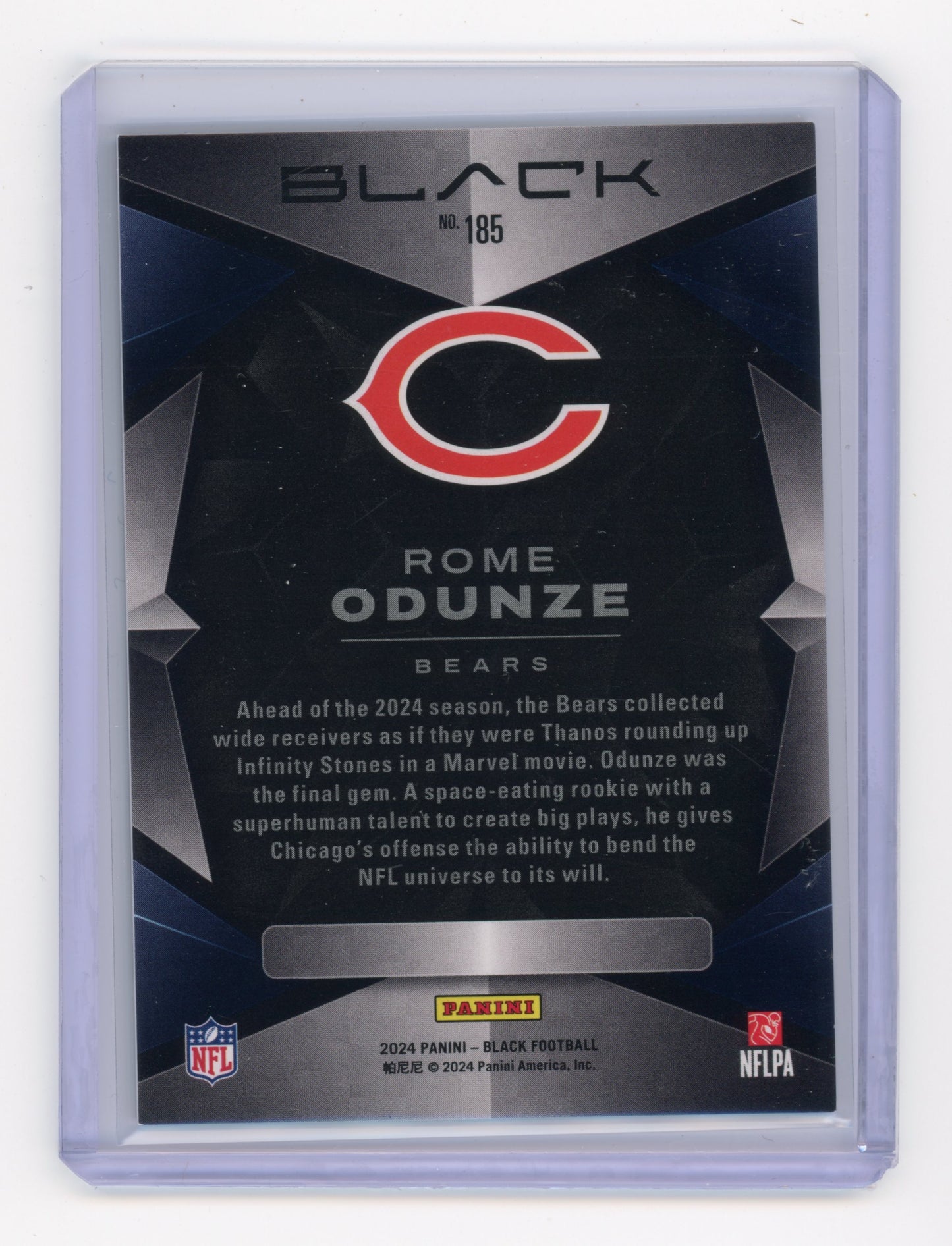 2024 Panini Black Rome Odunze Citrine RC 04/25 #185