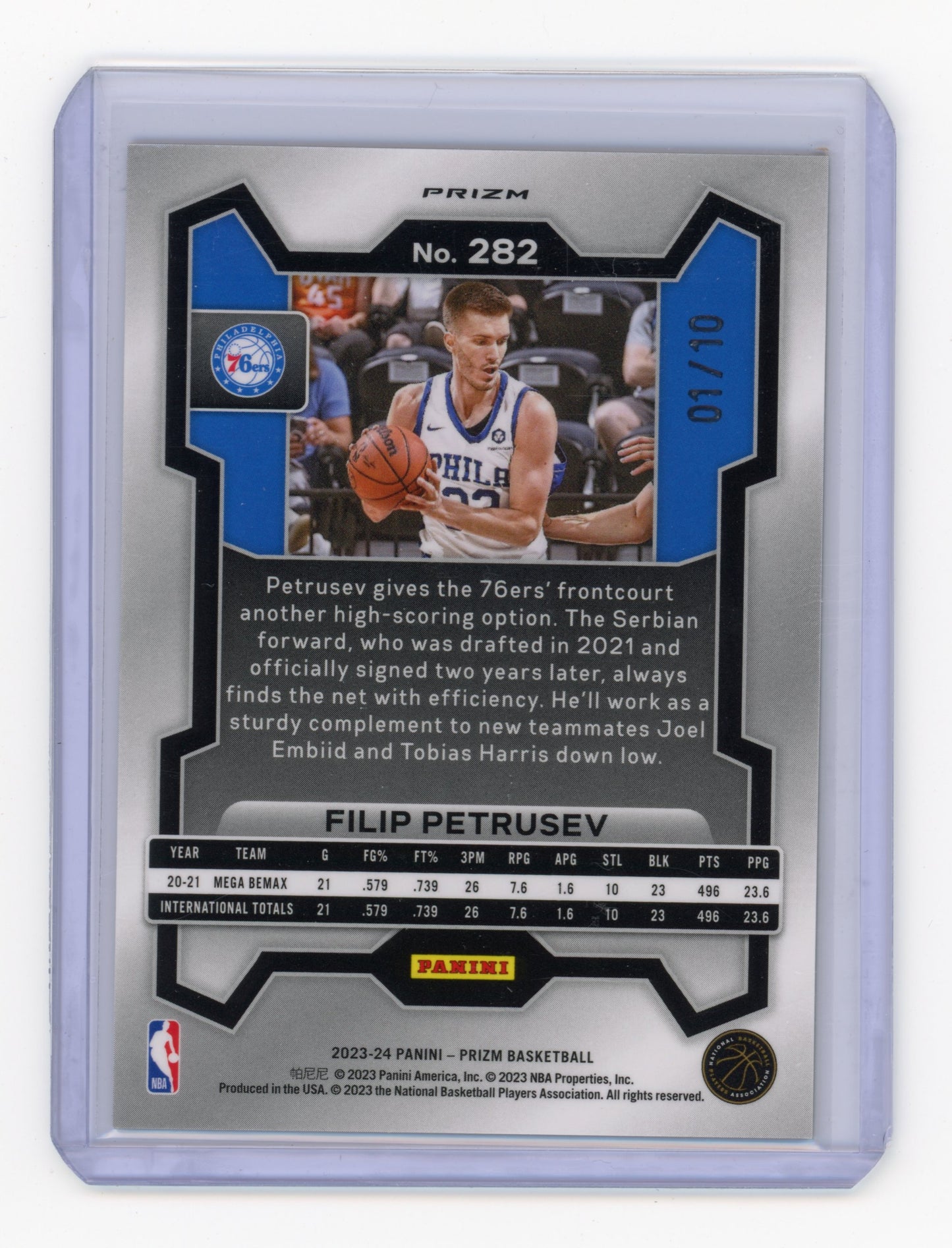 2023 Panini Prizm Filip Petrusev Gold /10 #282 RC