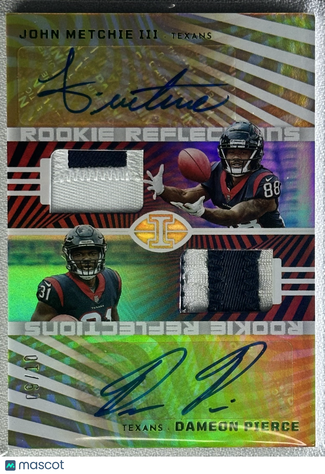 John Metchie III Dameon Pierce 2022 Illusions Rookie Reflections Gold /10 RC