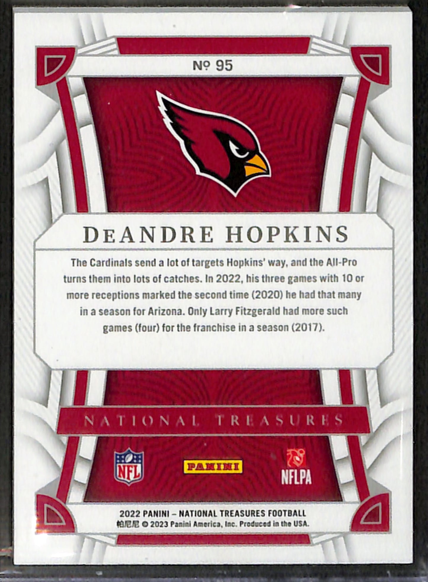 2022 Panini National Treasures DeAndre Hopkins Emerald /10 #95