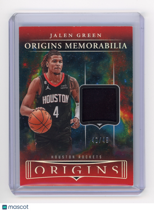 2023 Panini Origins Jalen Green Origins Memorabilia Red 40/49 #OM-GRE