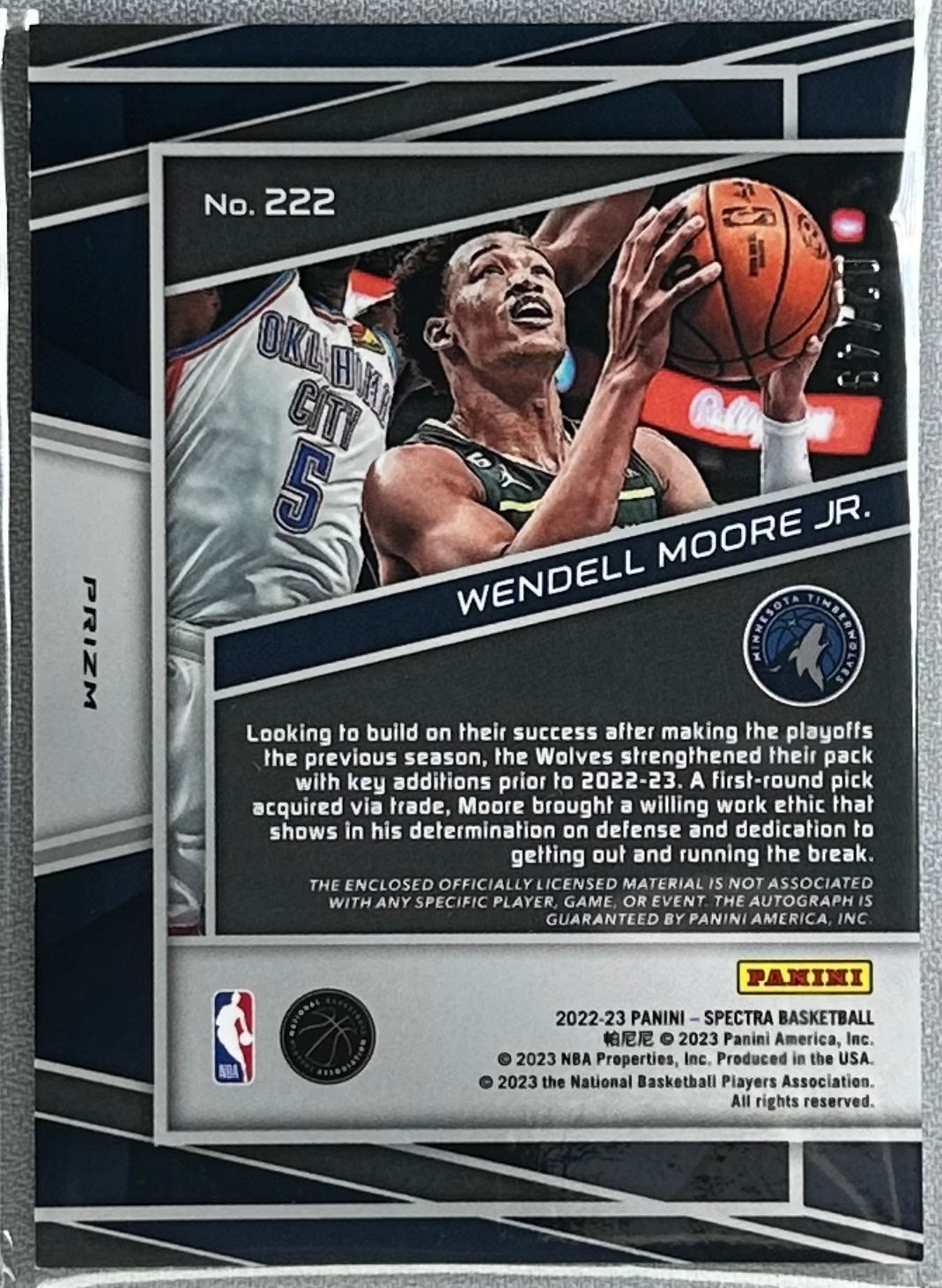2022 Panini Spectra Wendell Moore Jr. RPA Interstellar /49 #222