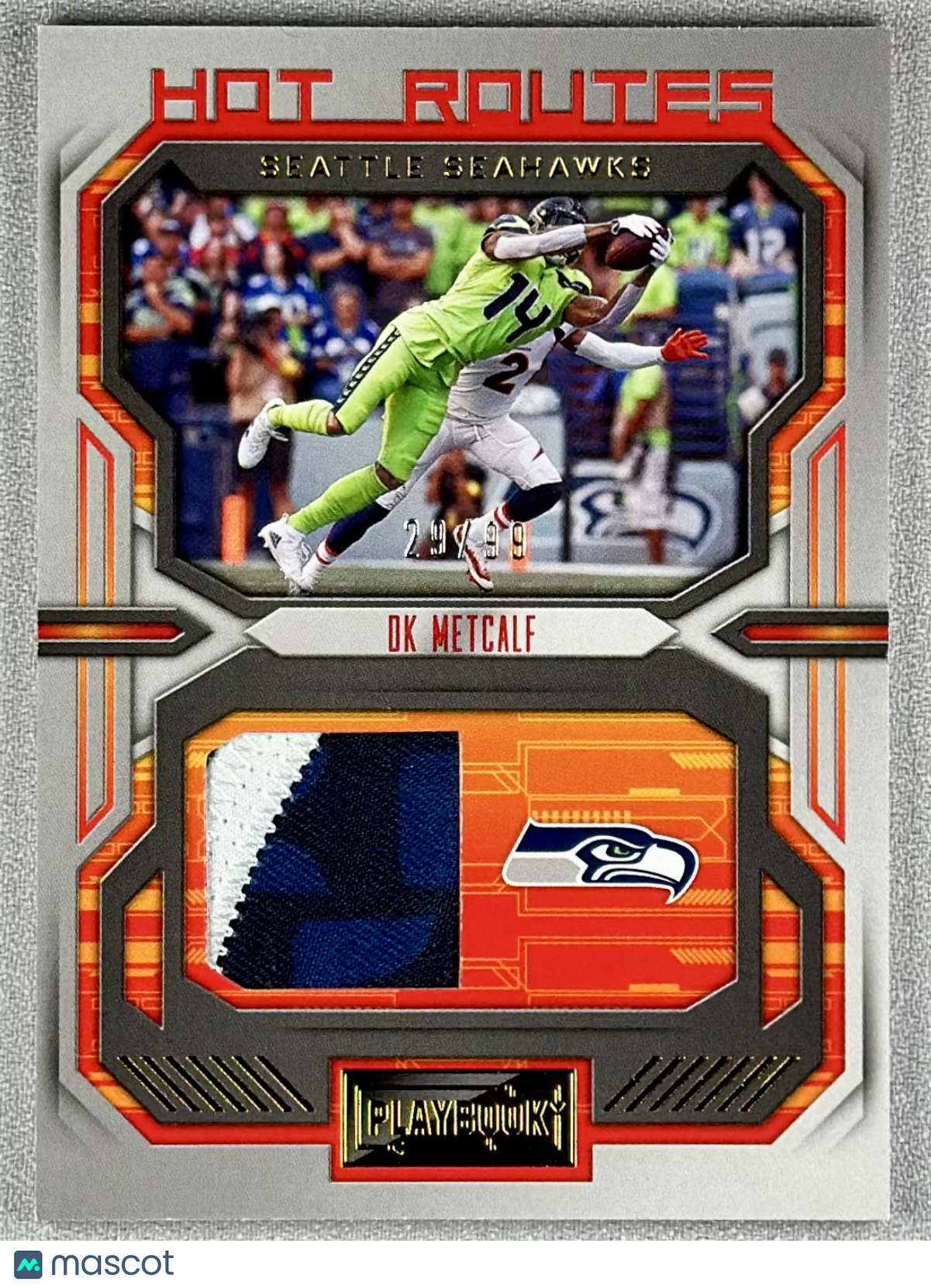2022 Panini Playbook DK Metcalf Hot Routes Gold /99 #HR-3