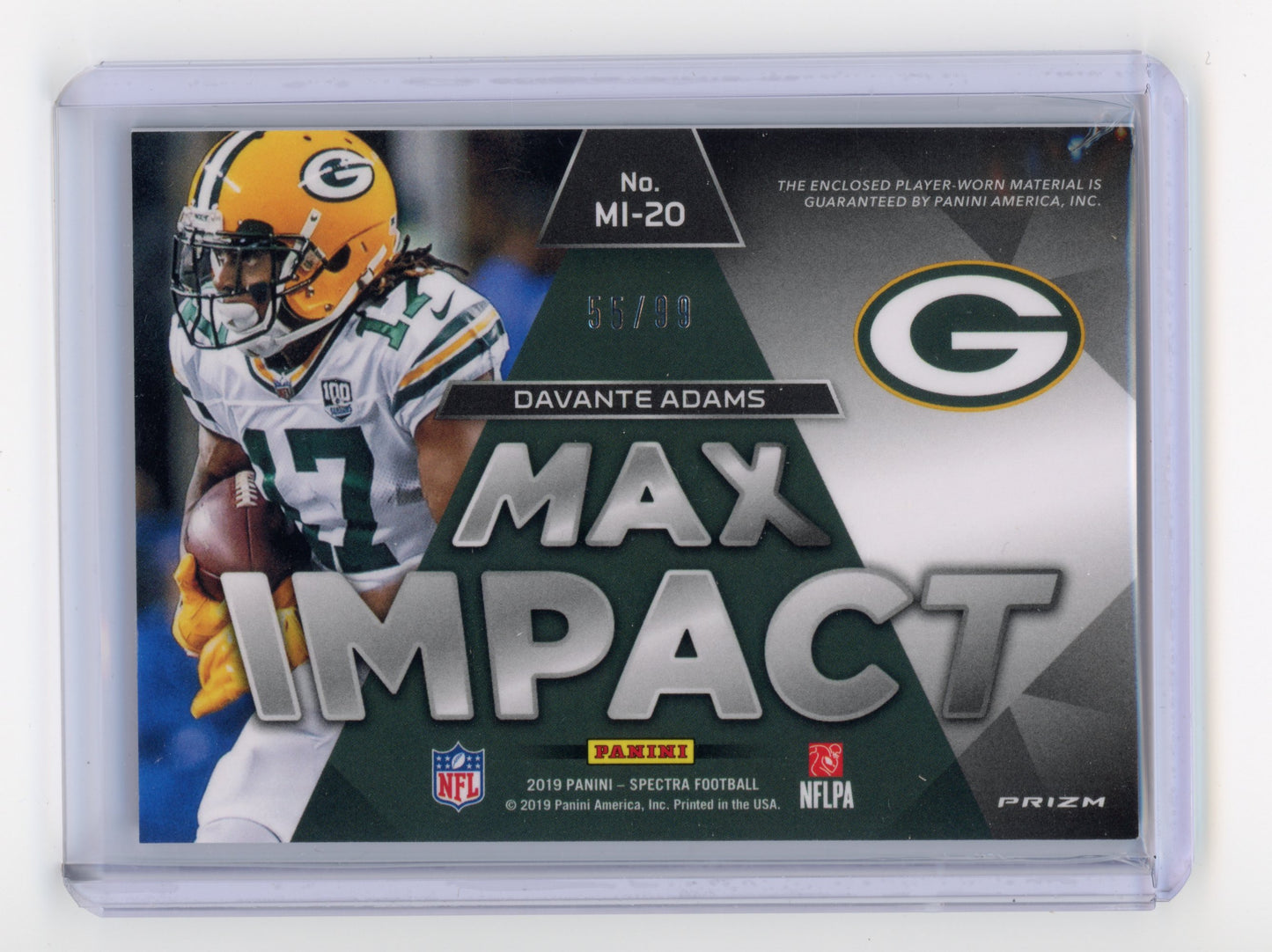 2019 Panini Spectra Davante Adams Max Impact Blue Neon /99 #MI-20