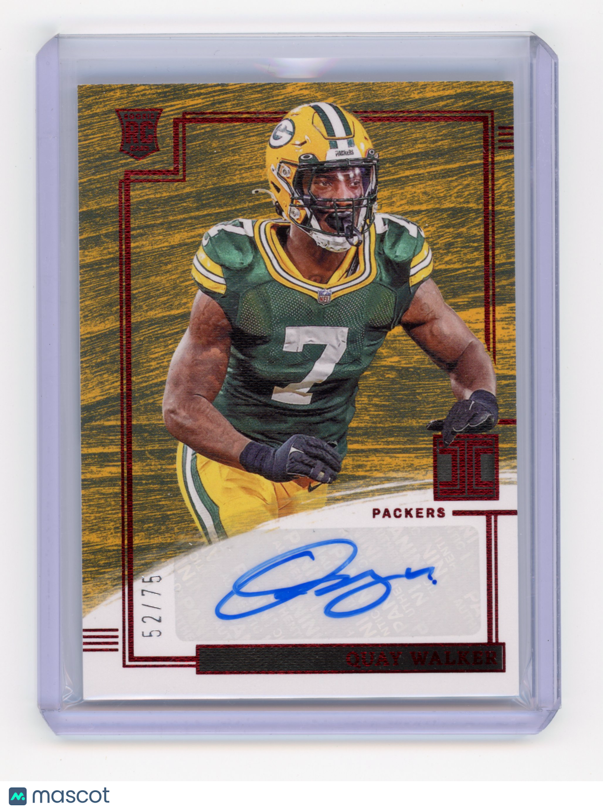 2022 Panini Impeccable Quay Walker Rookie Autograph Red /75 #147 RC