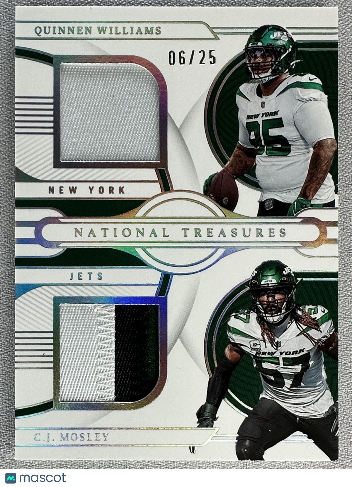 2022 Panini National Treasures Williams/Mosley NFL Gear Holo Silver /25