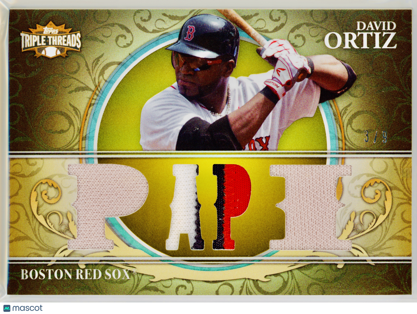 2013 Topps Triple Threads David Ortiz Relics Gold /9 #TTR-DO3