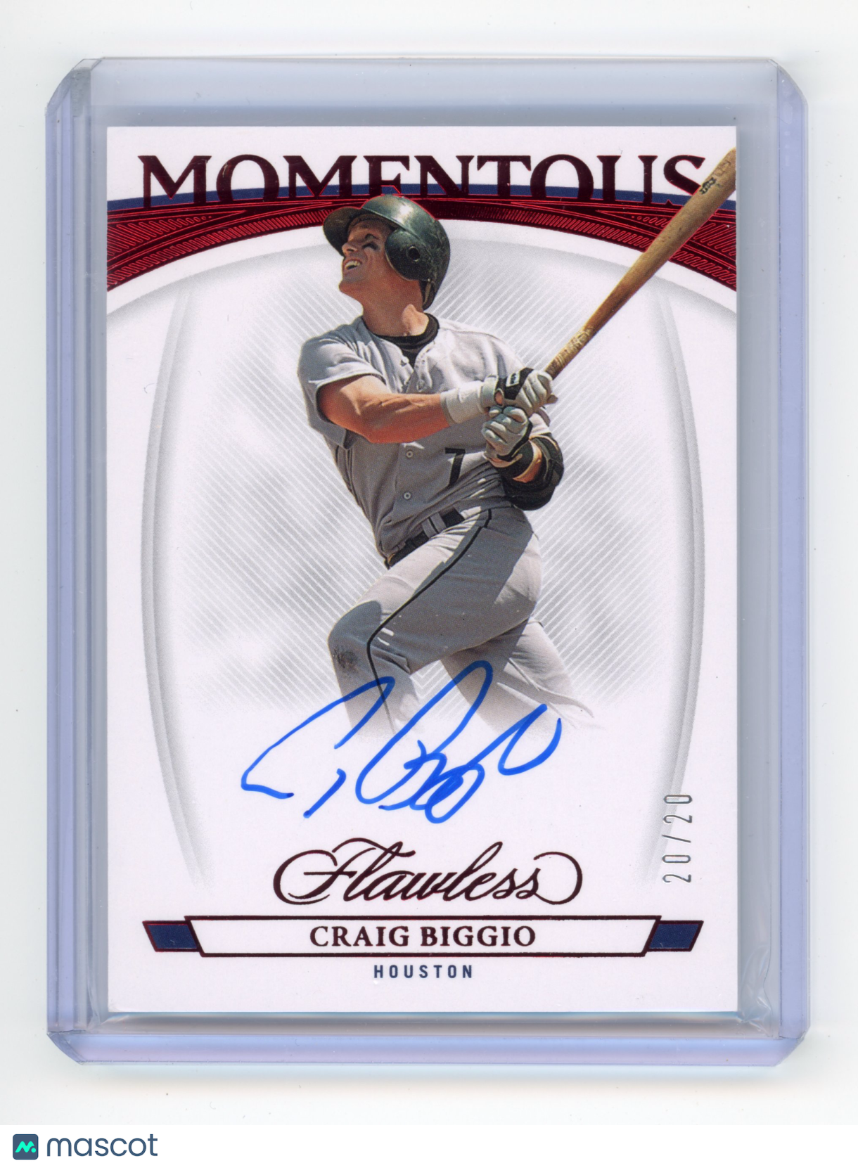 2023 Panini Flawless Craig Biggio Momentous Autographs Ruby 20/20 #MA-CB