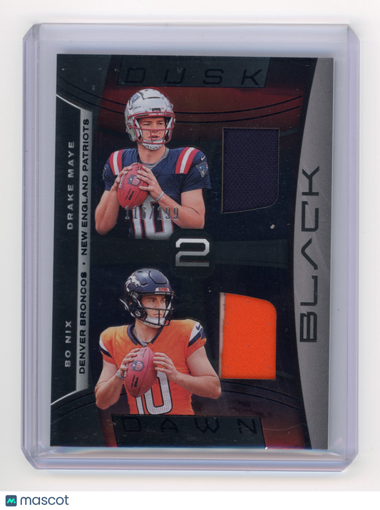 2024 Panini Black Bo Nix Drake Maye Dusk 2 Dawn RC 106/199 #D2D-DMBN