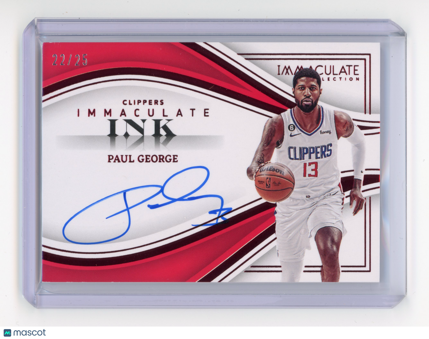 2022 Panini Immaculate Collection Paul George Immaculate Ink Red /25 #II-PGG