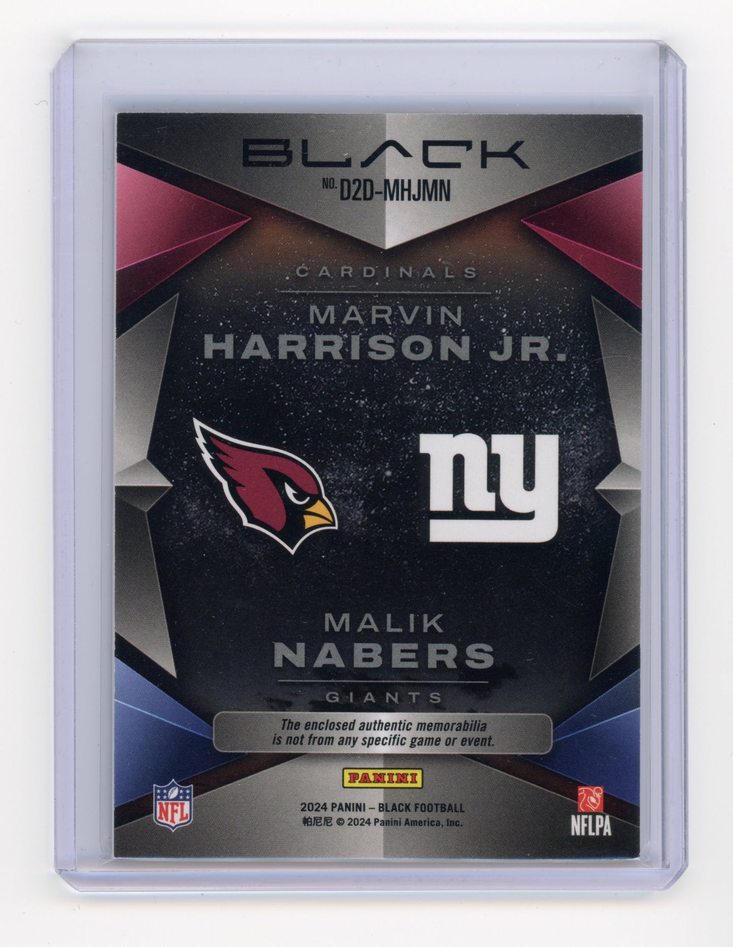 2024 Panini Black Harrison Jr./Nabers Dusk 2 Dawn Royal 88/99 #D2D-MHJMN