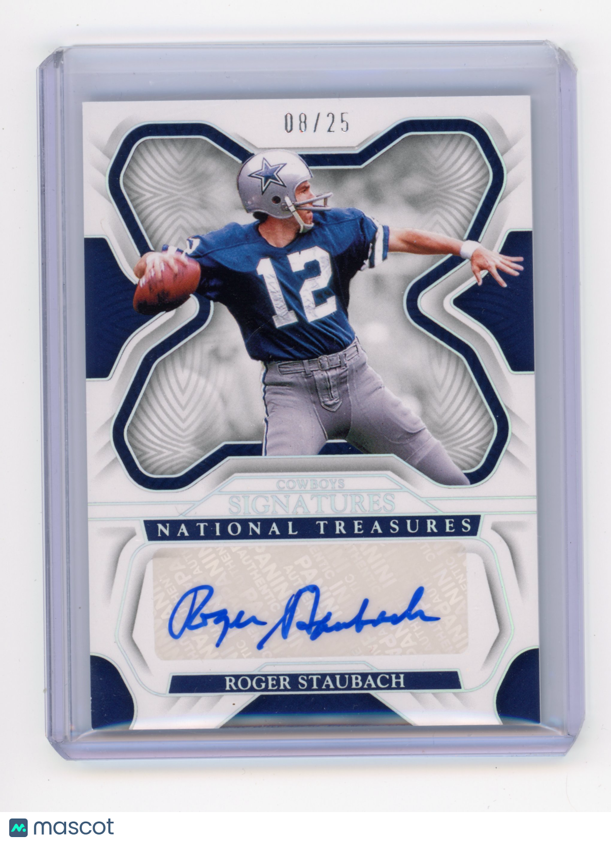 2022 Panini National Treasures Roger Staubach Signatures 08/25 #SIG-RST