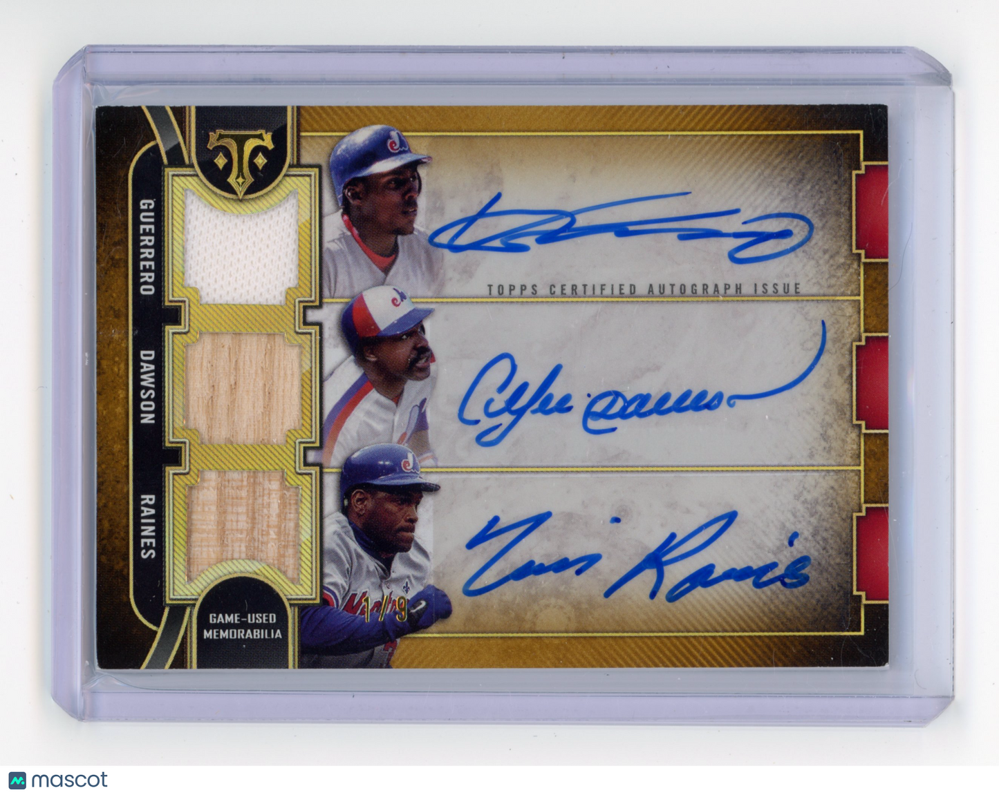 2024 Topps Triple Threads Raines Dawson Guerrero Auto Relic Combo Gold 1/9