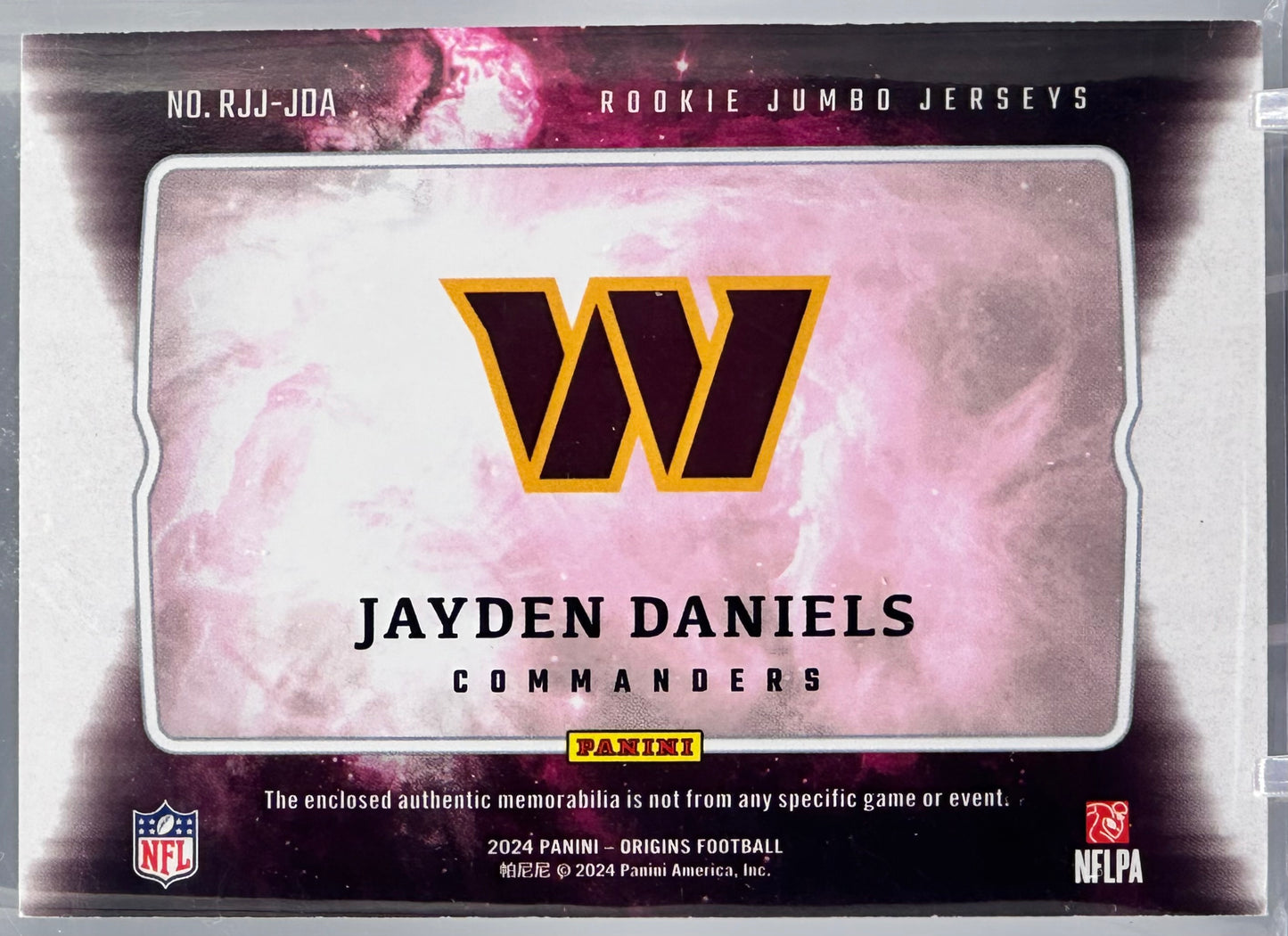 2024 Panini Origins Jayden Daniels Rookie Jumbo Jerseys /199 #RJJ-JDA