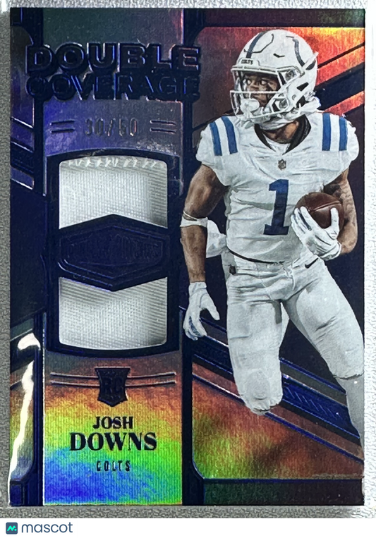 2023 Panini Plates & Patches Josh Downs Double Coverage Blue /50 #DC-28