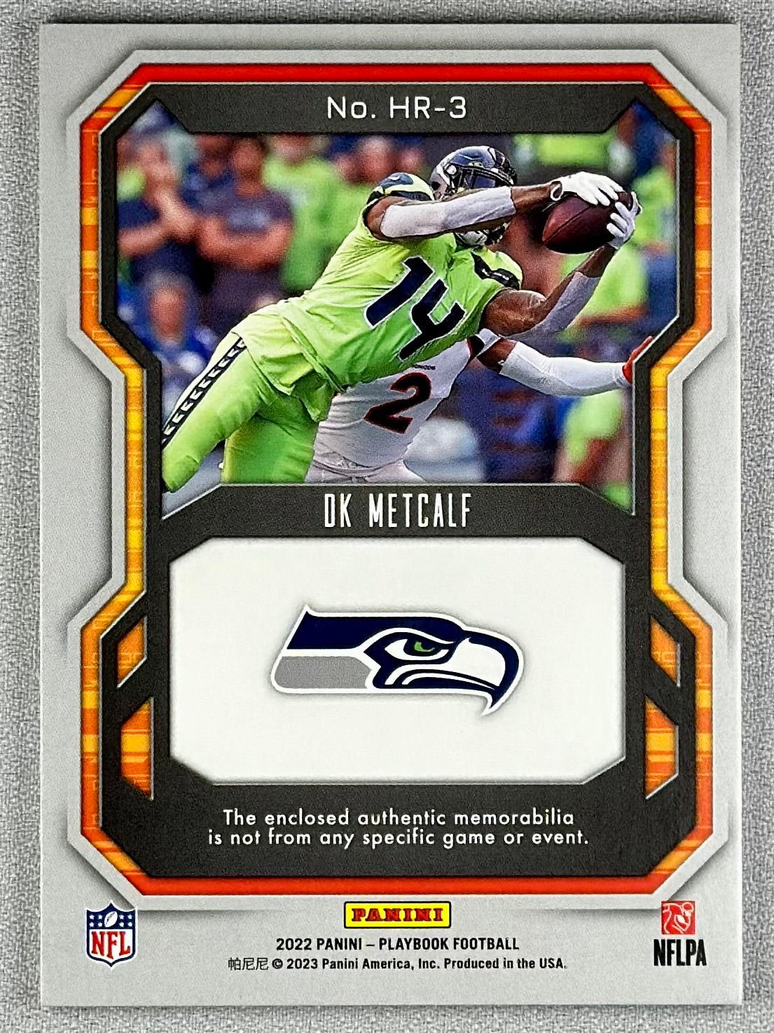 2022 Panini Playbook DK Metcalf Hot Routes Gold /99 #HR-3