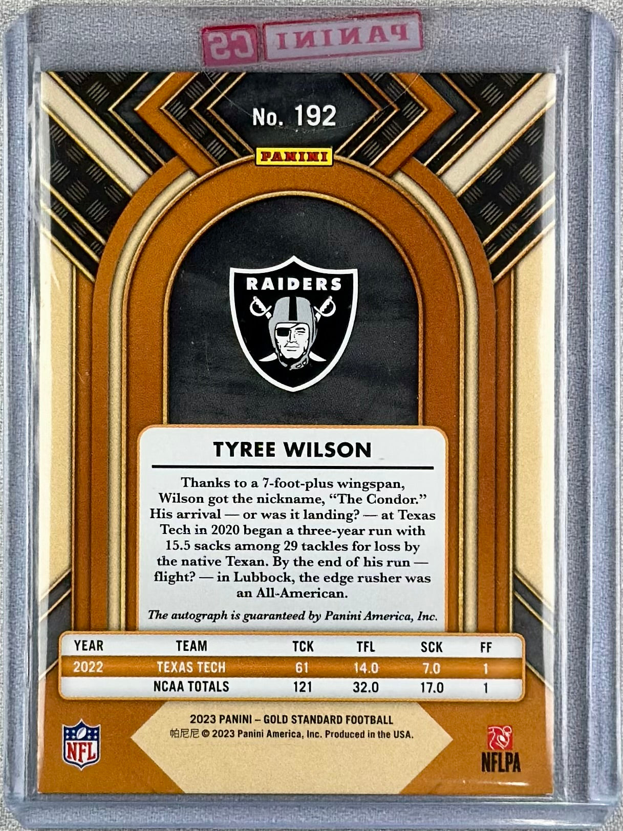 2023 Panini Gold Standard Tyree Wilson Rookie Auto /199 #192 RC