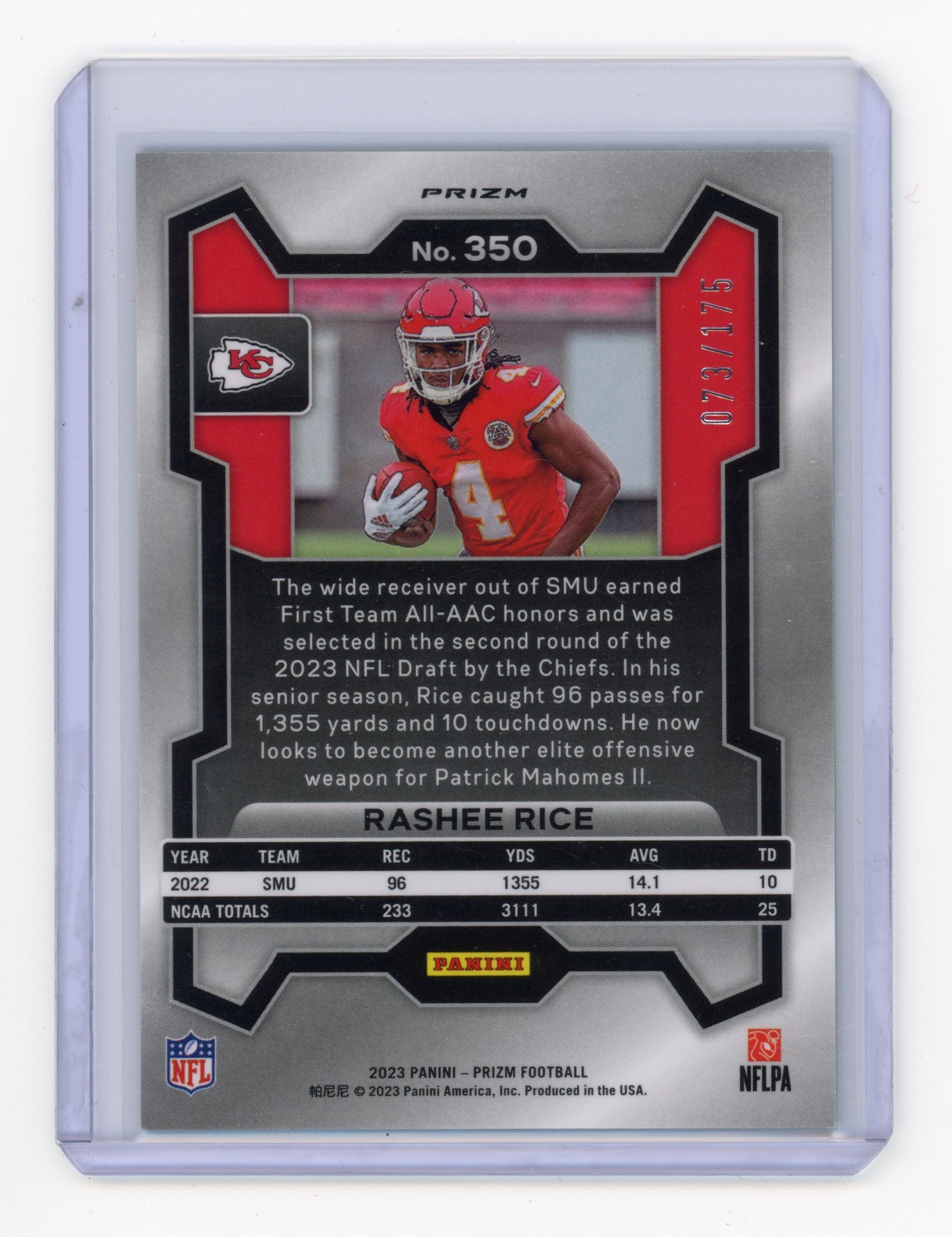 2023 Panini Prizm Rashee Rice Hyper /175 #350 RC