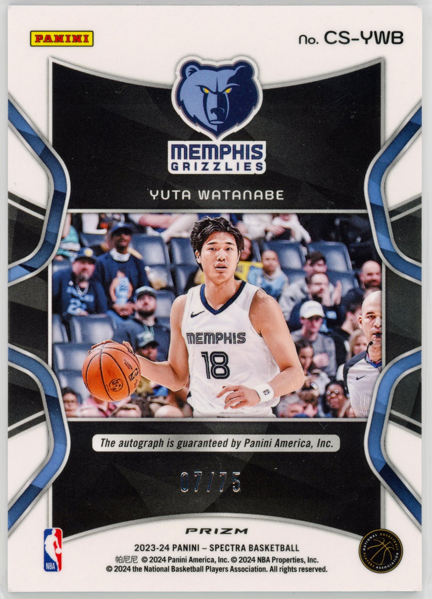 2023 Panini Spectra Yuta Watanabe Catalysts Signatures Interstellar /75 #CS-YWB