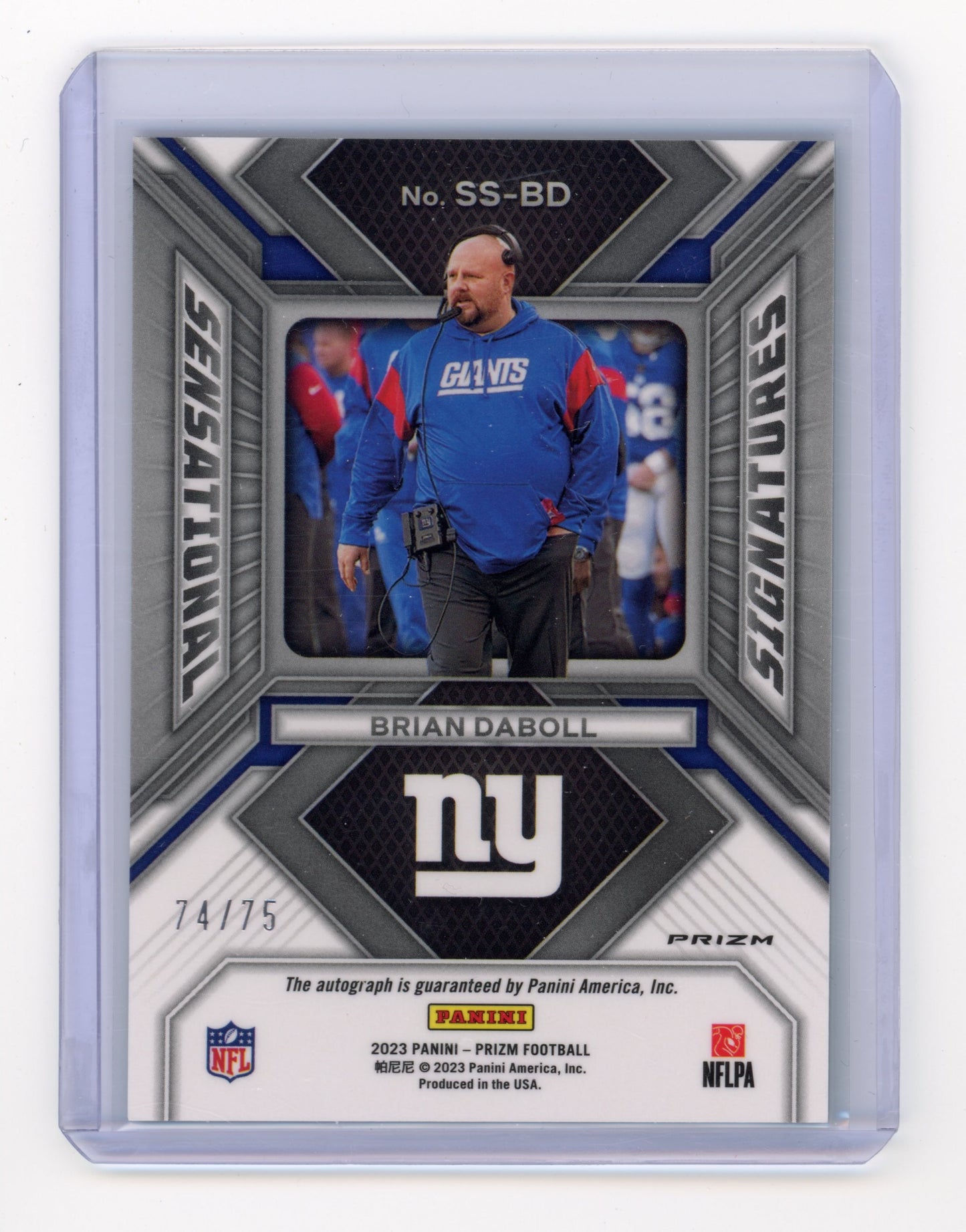2023 Panini Prizm Brian Daboll Sensational Signatures Green Scope /75 #SS-BD