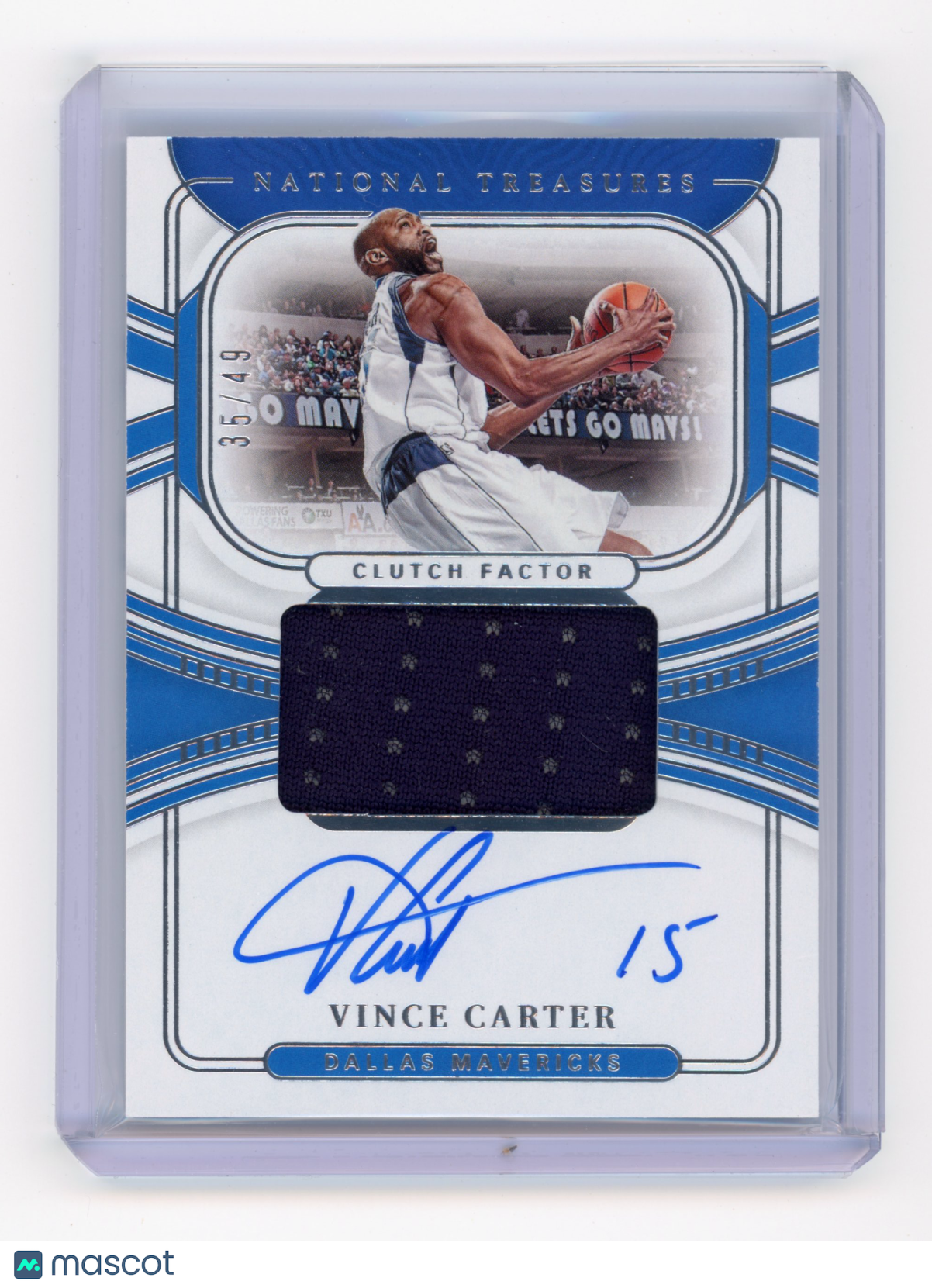 2021 Panini National Treasures Vince Carter Clutch Factor Autograph /49 #CF-VCA