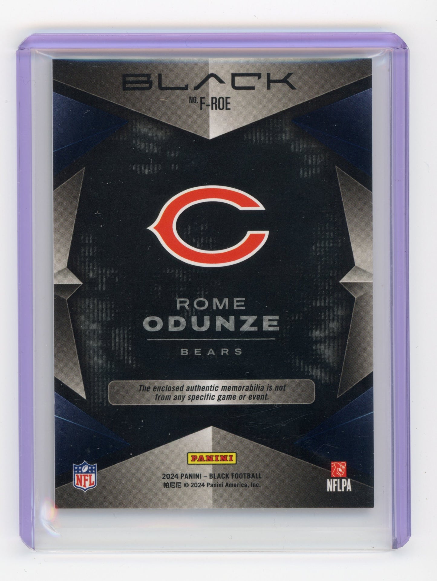 2024 Panini Black Rome Odunze Futuristic 122/199 #F-ROE
