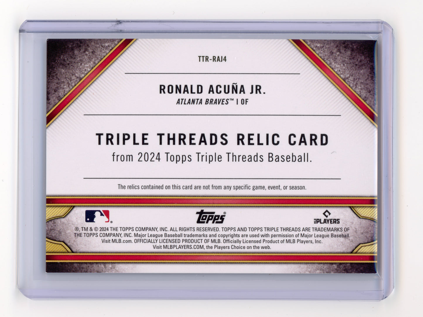 2024 Topps Triple Threads Ronald Acuña Jr. Relic Emerald /18 #TTR-RAJ4