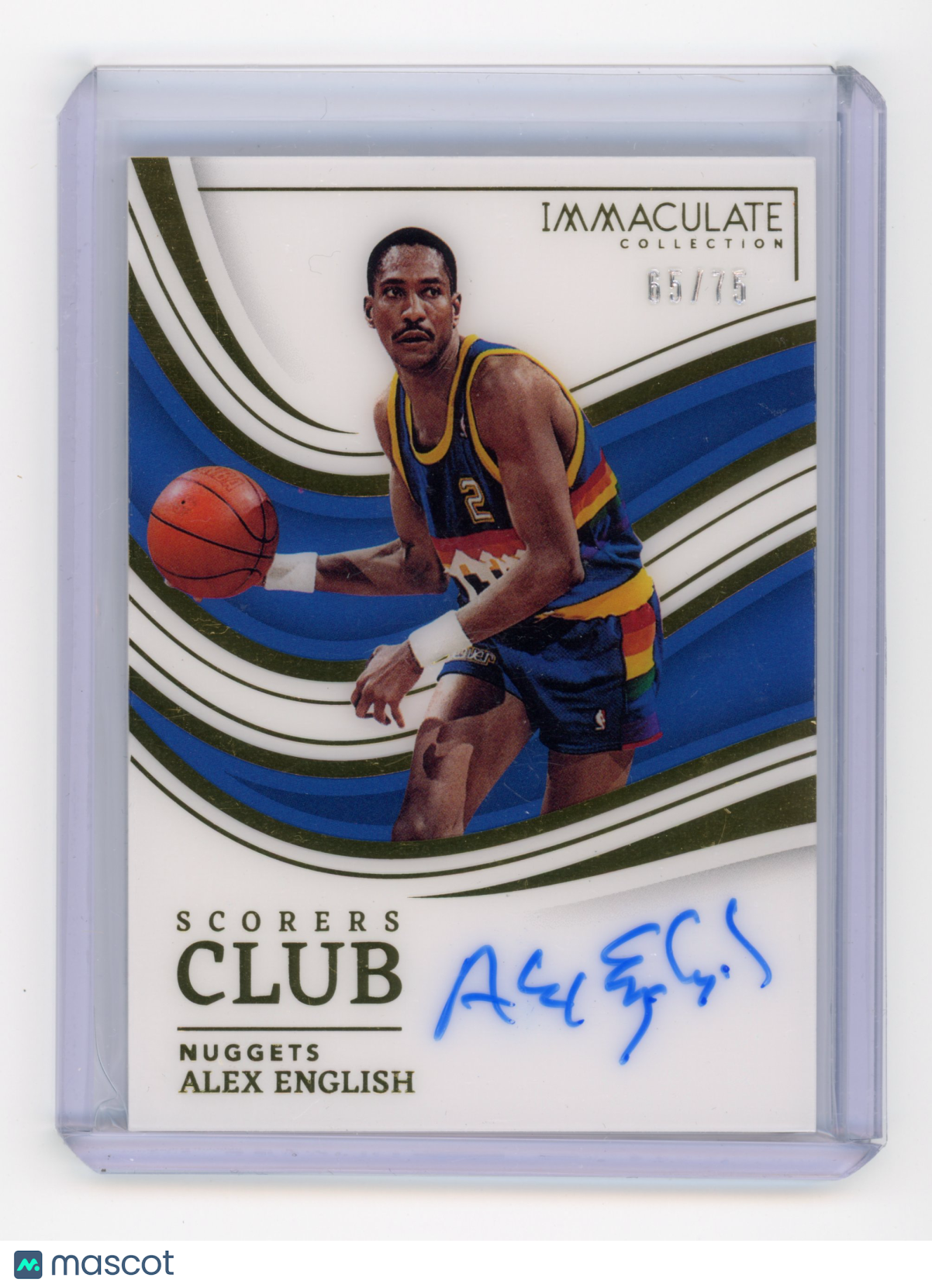 2022 Panini Immaculate Alex English Scorer's Club Signatures 65/75 #SCS-AEN