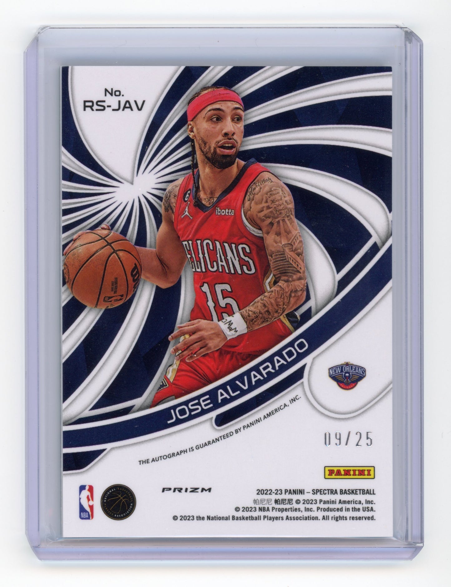 2022 Panini Spectra Jose Alvarado Radiant Signatures Meta 09/25 #RS-JAV