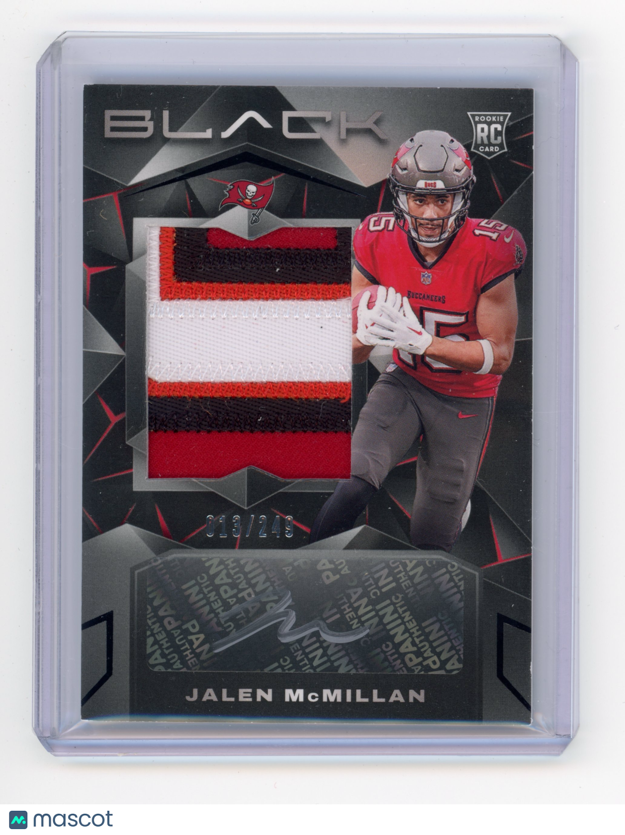 2024 Panini Black Jalen McMillan Rookie Patch Autograph RC 013/249 #215