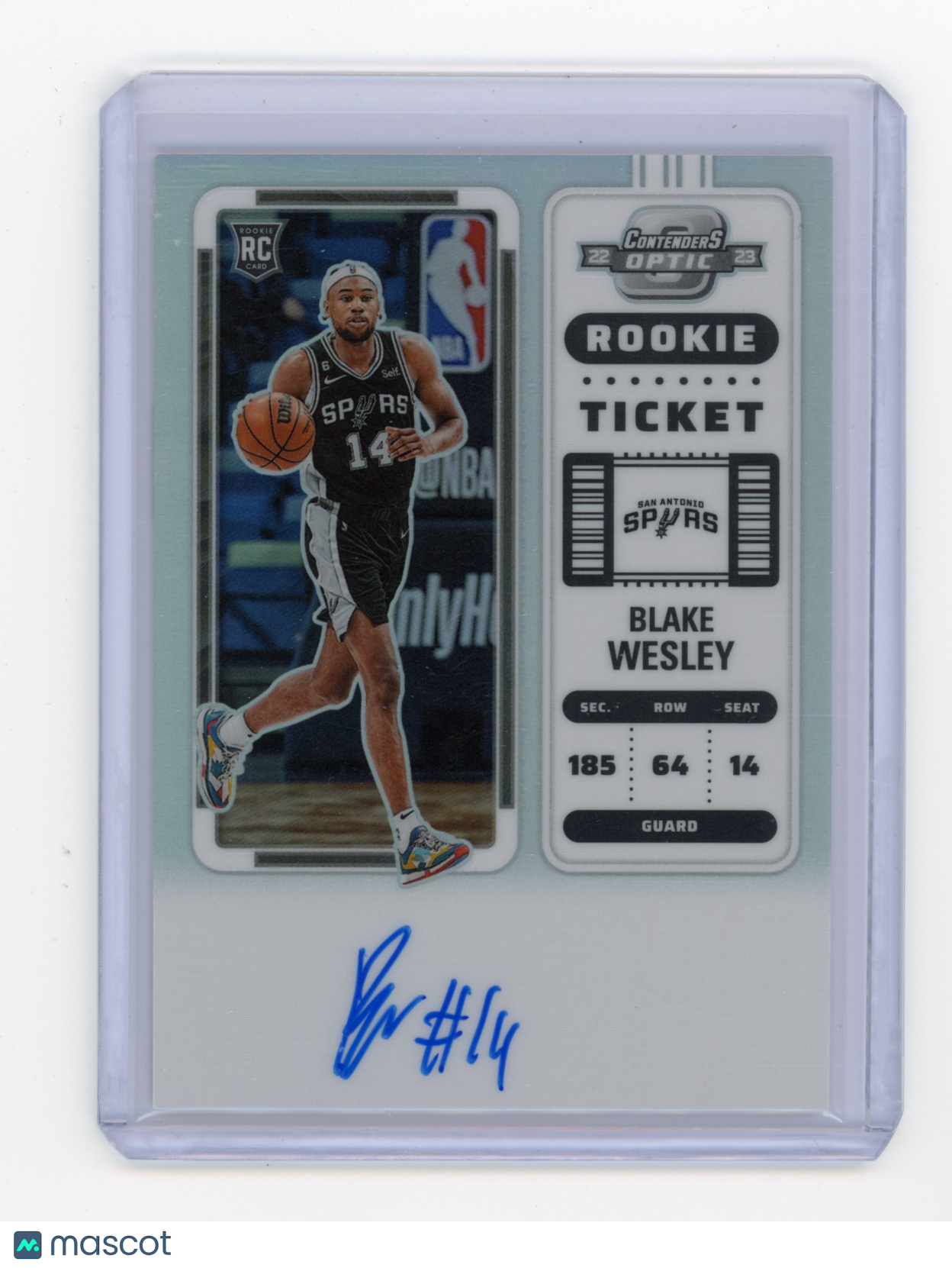2022 Panini Contenders Optic Blake Wesley Rookie Ticket Auto Silver RC #130