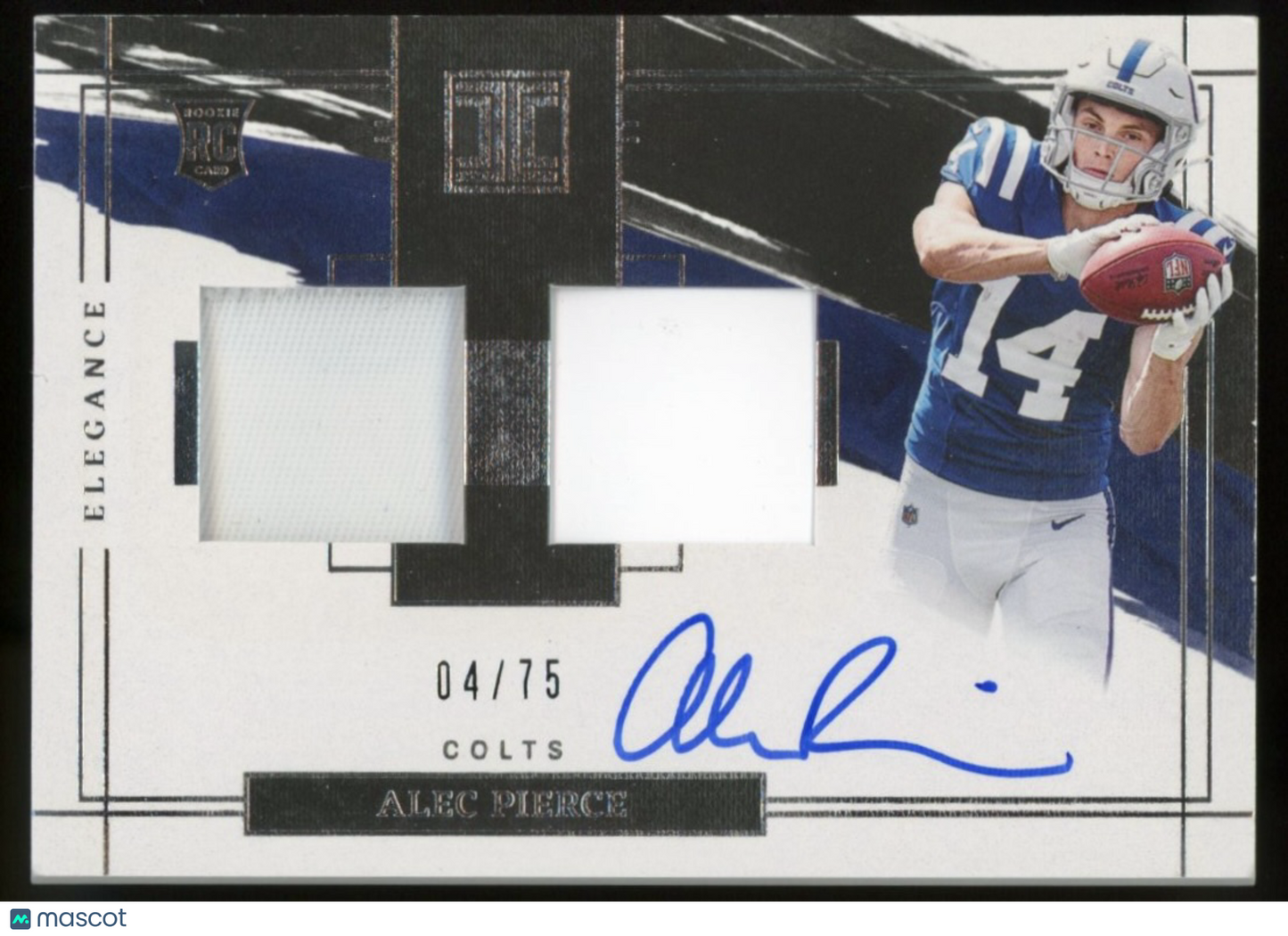 2022 Panini Impeccable Alec Pierce Elegance Patch Autographs /75 #125 RC