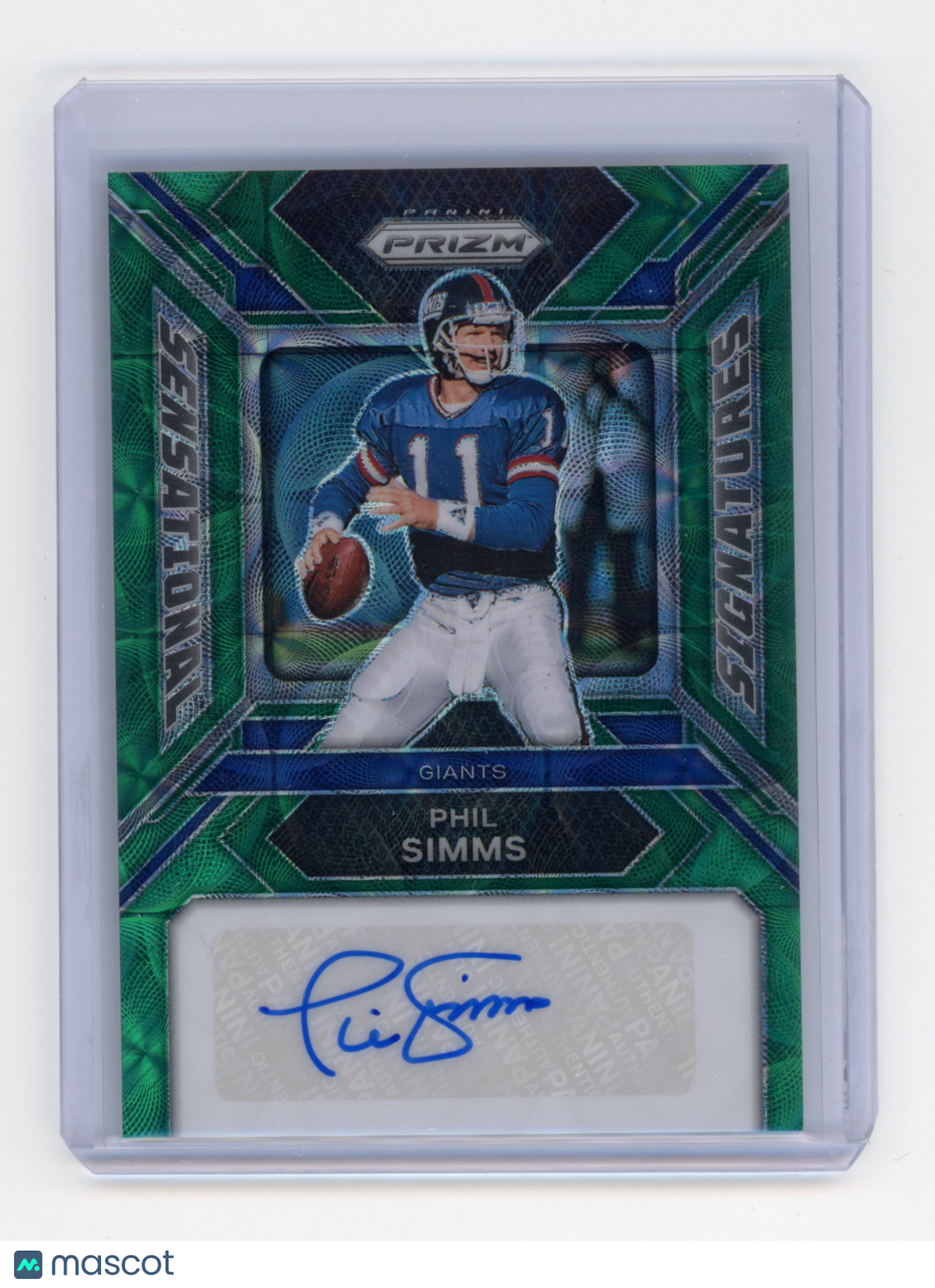 2023 Panini Prizm Phil Simms Sensational Signatures Green Scope /75 #SS-PS