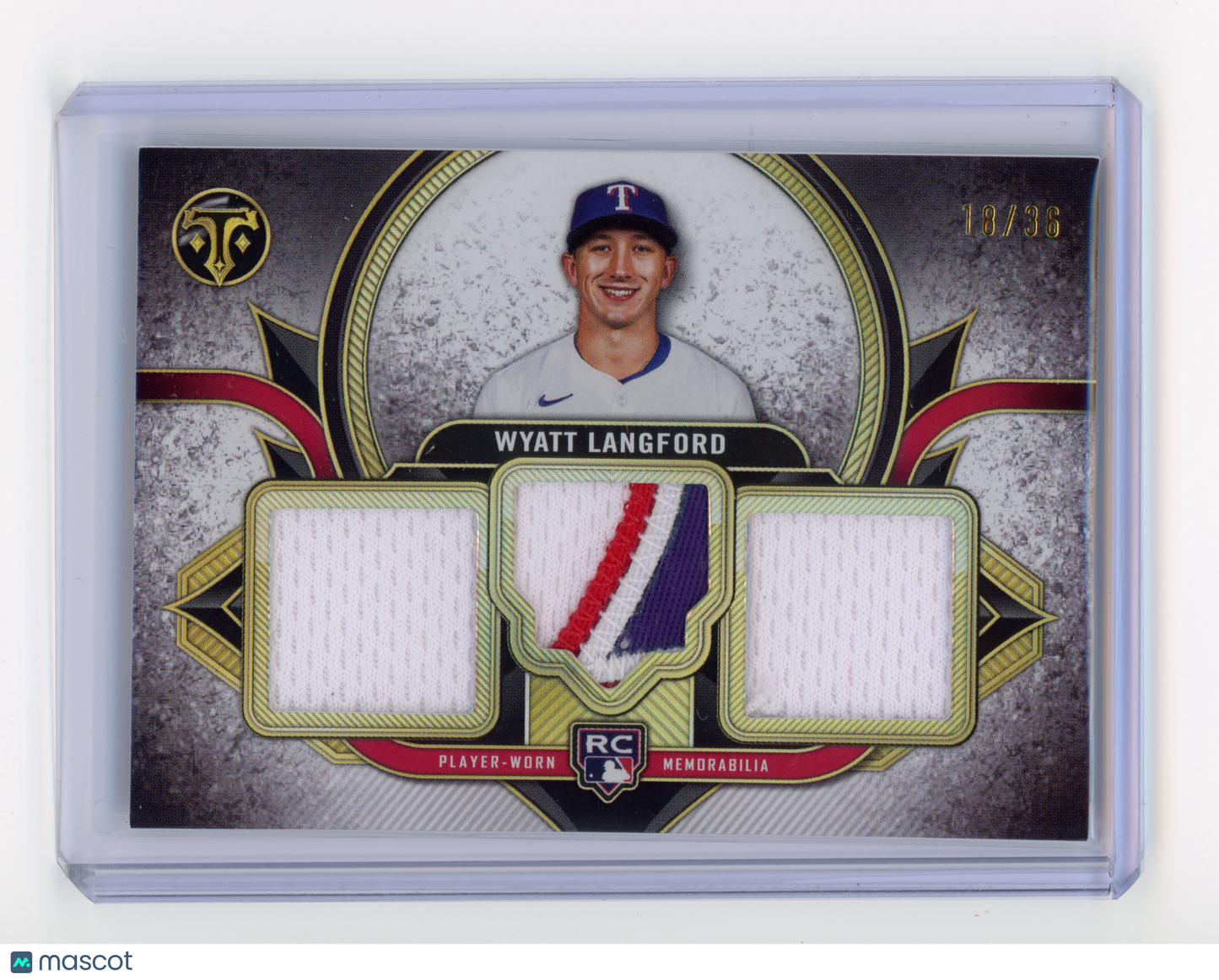 2024 Topps Triple Threads Wyatt Langford Rookie Team Relics Gold /36 #RTR-WL