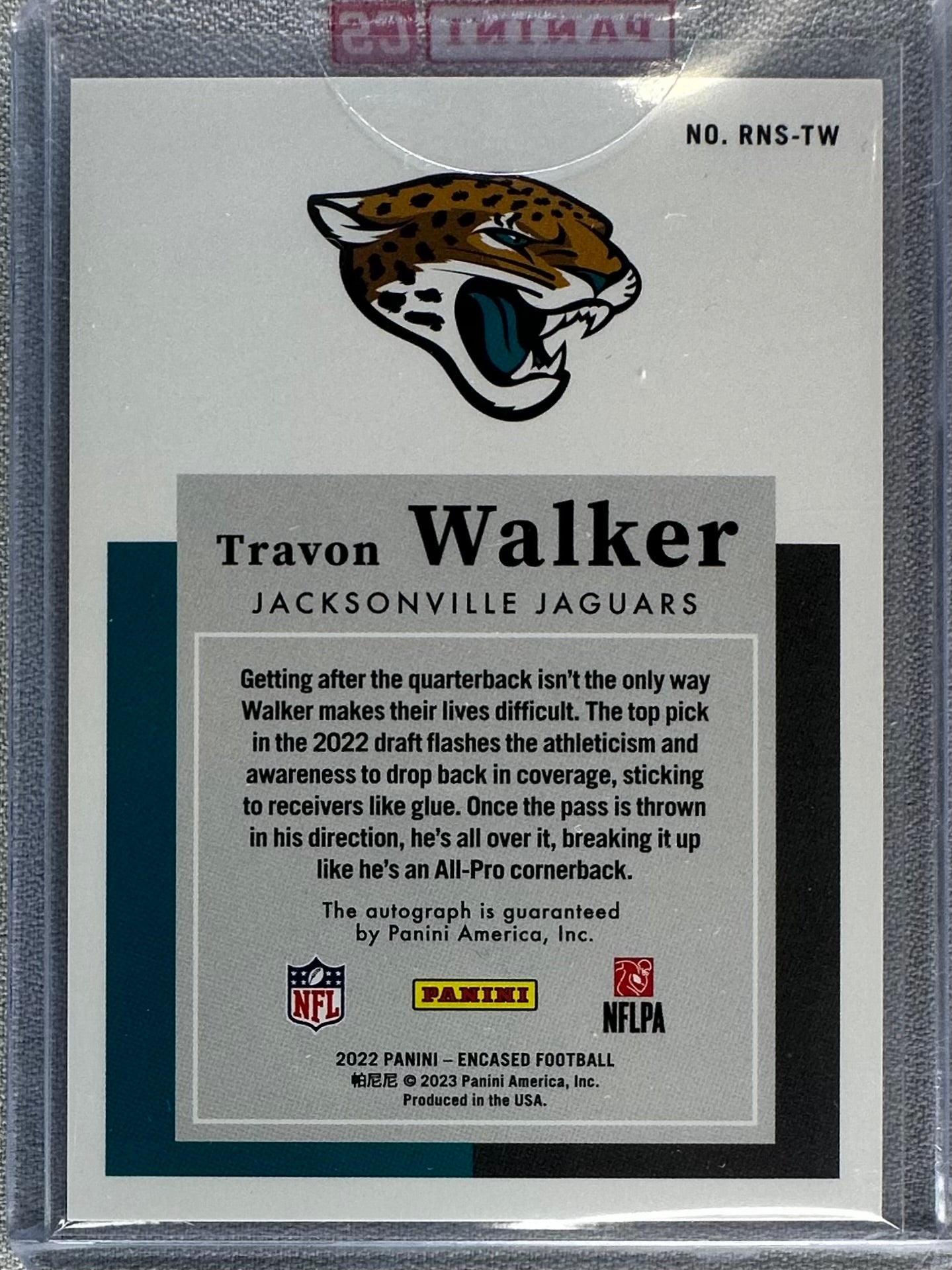 2022 Panini Encased Travon Walker Rookie Notable Signatures /99 #RNSTW RC
