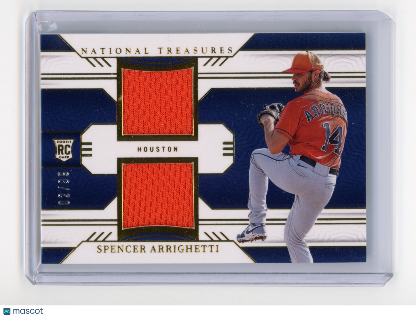 2024 Panini National Treasures Spencer Arrighetti Game Gear Swatches Dual /99
