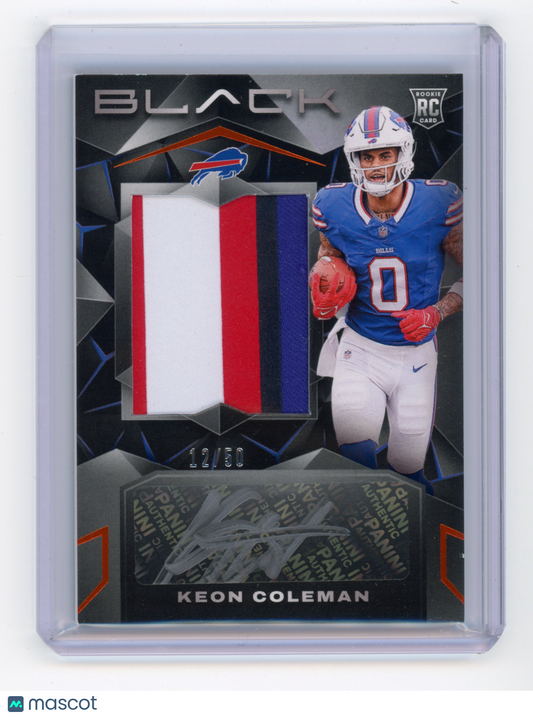 2024 Panini Black Keon Coleman Rookie Patch Autograph Citrine 12/50 #210