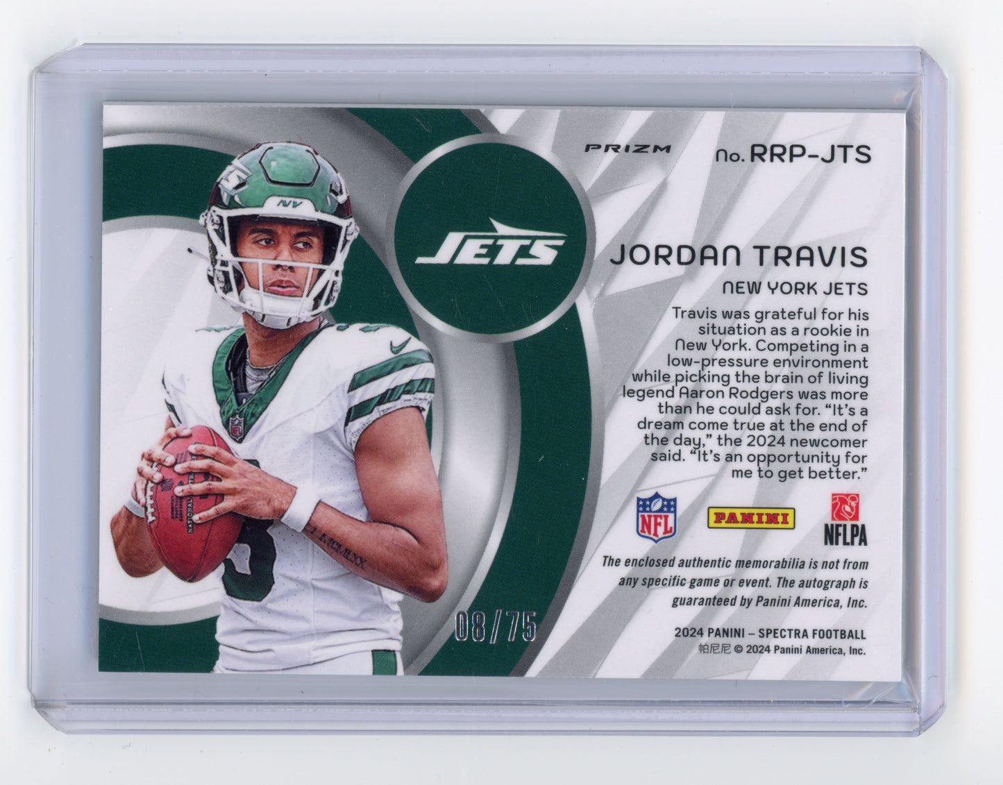 2024 Panini Spectra Jordan Travis Radiant Rookie Celestial /75 #RRP-JTS