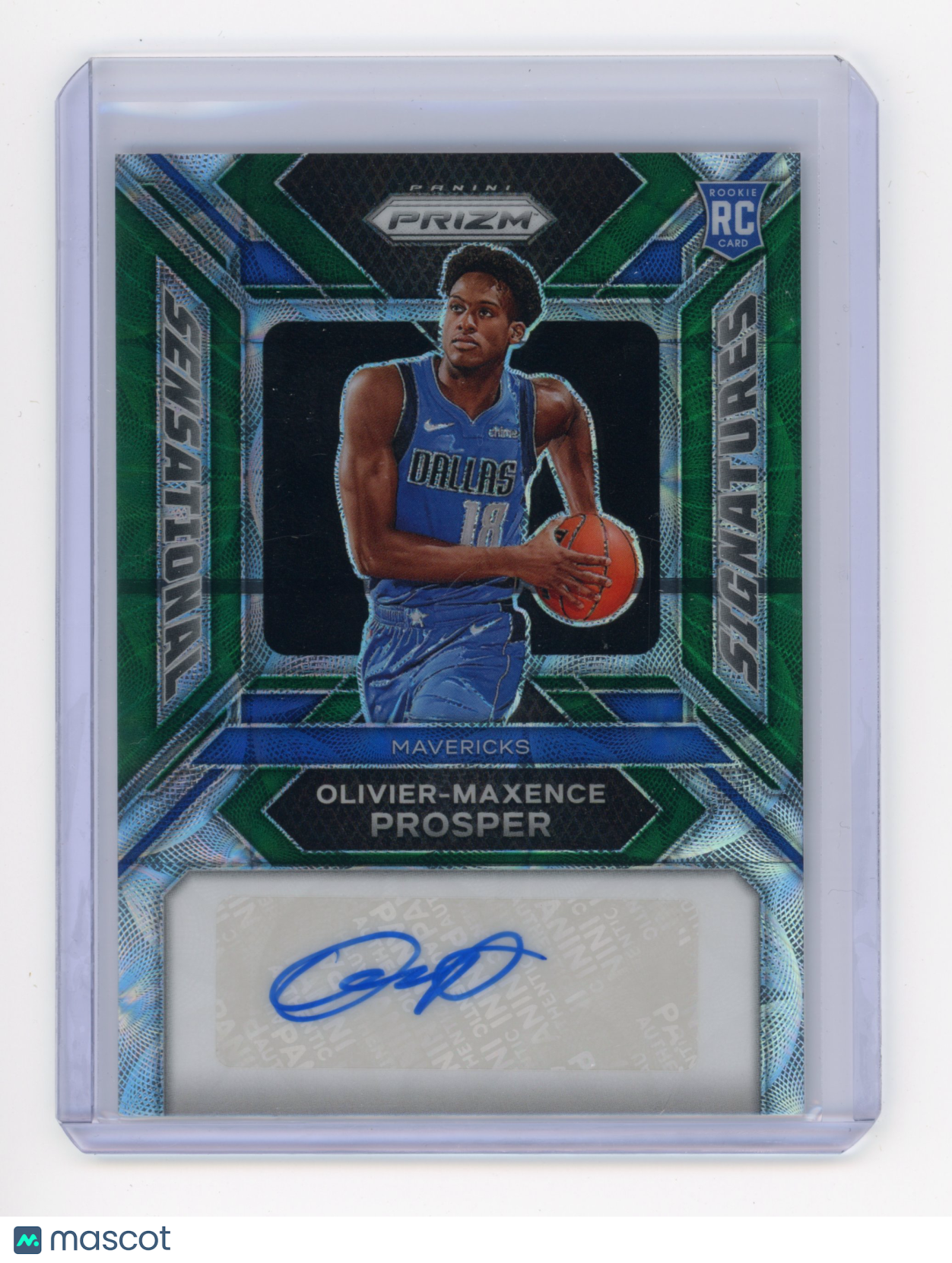 2023 Panini Prizm Olivier-Maxence Prosper Signatures Green Choice RC 7/8 #SS-OP