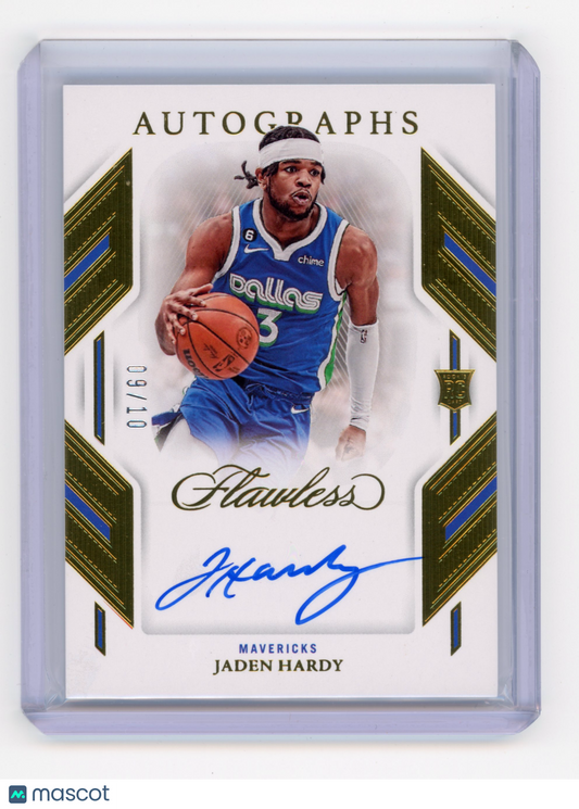 2022 Panini Flawless Jaden Hardy Autographs Gold /10 #FA-JHD RC