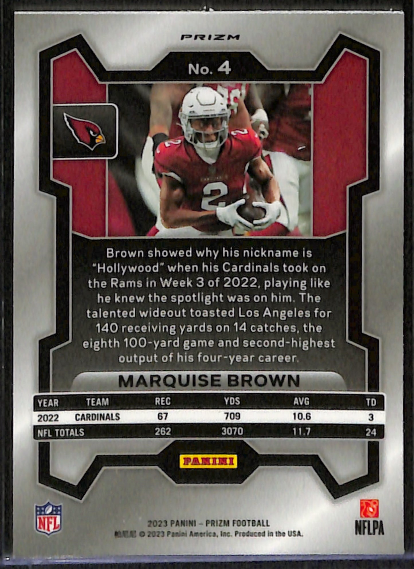 2023 Panini Prizm Marquise Brown White Sparkle #4