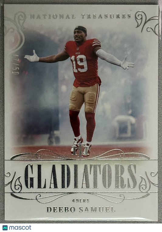 2023 Panini National Treasures Deebo Samuel Gladiators /50 # GLA-DS