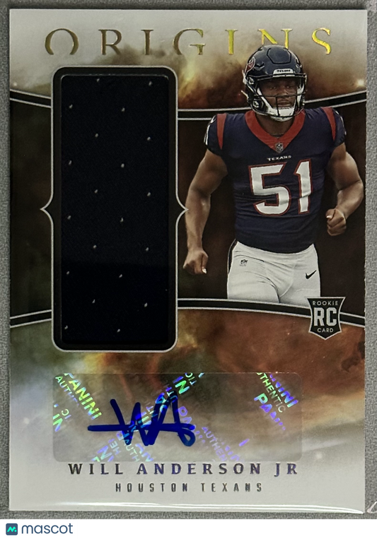 2023 Panini Origins Will Anderson Jr. RPA #RJJA-WAJ