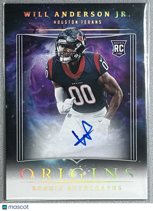 2023 Panini Origins Will Anderson Jr. Rookie Auto #RAWAJ