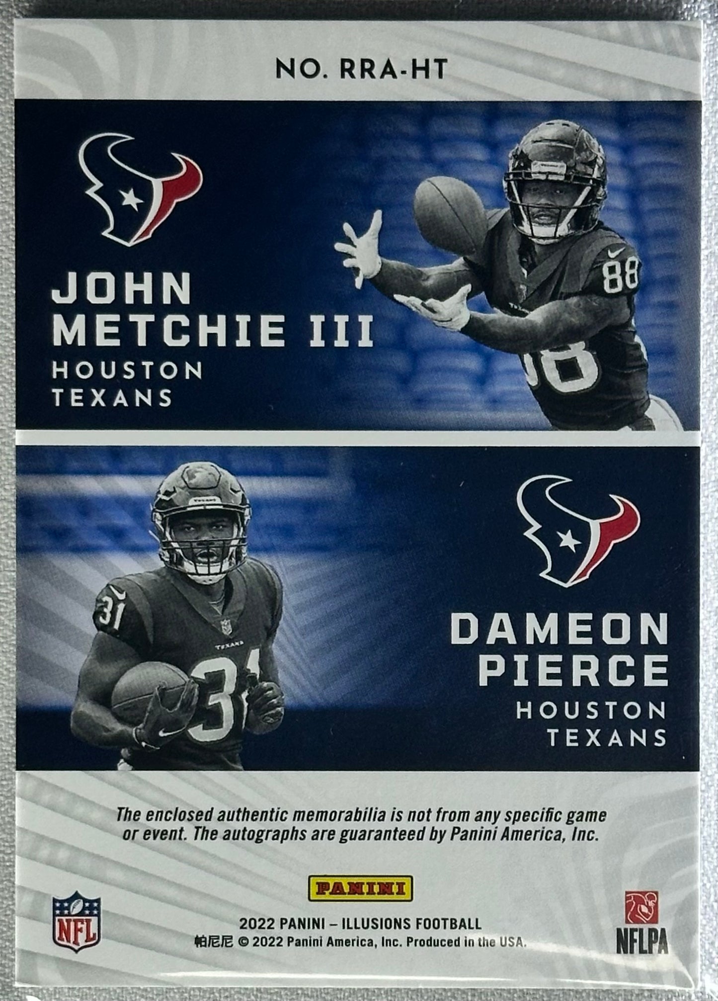 John Metchie III Dameon Pierce 2022 Illusions Rookie Reflections Gold /10 RC